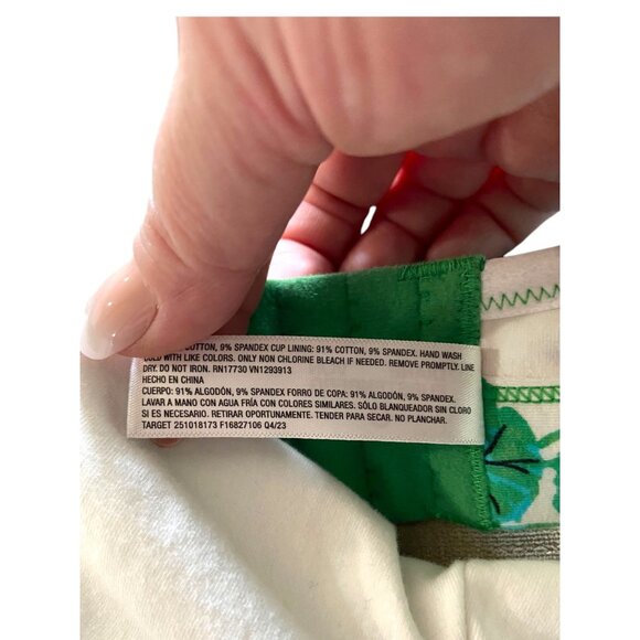 DVF For Target Geranium Leaf & Sea Twig Bralette Green Size XXL Boho Coastal - Picture 4 of 11